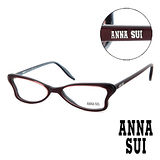 Anna Sui 日本安娜蘇 魔幻時尚經典蝴蝶造型平光眼鏡(酒紅) AS03603