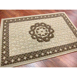 【范登伯格】棕格-亞麻風纖維踏墊-太陽-內附止滑網(60x90cm)
