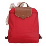 Longchamp Le Piage拉鍊尼龍輕巧後背包-紅色