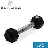 【Bladez】六角包膠啞鈴-1KG (兩入)