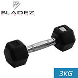 【Bladez】六角包膠啞鈴-3KG