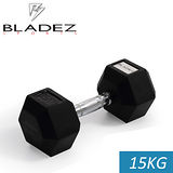【Bladez】六角包膠啞鈴-15KG