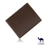 CAMEL - 沉穩內斂系真皮款4卡3照可拆式上下翻短夾-內斂咖