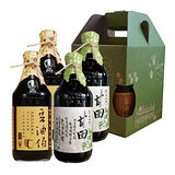 【豆油伯】四入甘田、缸底醬油禮盒組任選-(2甘田2缸 / 2甘田2金)★六堆釀出品