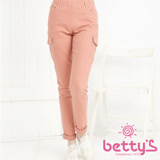betty’s貝蒂思 彈性佳側口袋鈕扣內搭褲(淺粉)
