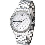 A│X Armani Exchange 華麗風晶鑽女錶 -銀白