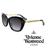 Vivienne Westwood 英國薇薇安魏斯伍德經典LOGO金邊太陽眼鏡(黑)