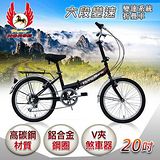 飛馬 20吋6段變速折疊車 -黑