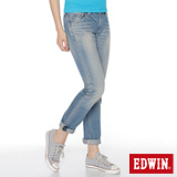 EDWIN MISS NEW503小直筒牛仔褲-女-拔淺藍