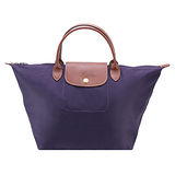 Longchamp 經典Le Pliage系列戰馬摺疊短把水餃包(中/紫藍)