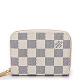 茱麗葉精品 全新精品Louis Vuitton N63069 白棋盤格紋信用卡拉鍊零錢包(預購)