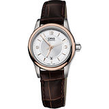 Oris Classic 古典系列品味時尚機械女錶-玫瑰金圈/28.5mm 0156176504331-0751410