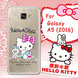 三麗鷗SANRIO正版授權 Hello Kitty Samsung Galaxy A5 (2016) 水鑽系列透明軟式手機殼(小熊凱蒂)