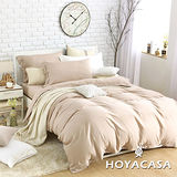 《HOYACASA 氧氣森活》加大四件式森麻被套床包組-經典米
