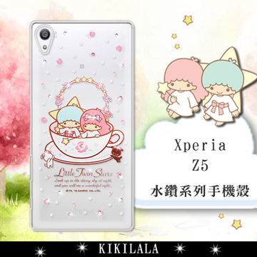 三麗鷗SANRIO正版授權 雙子星仙子 KiKiLaLa SONY Xperia Z5 5.2吋 水鑽系列軟式手機殼(許願杯)
