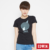 EDWIN 網路限定 幾何圓形短袖T恤-女-黑色