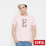 EDWIN 網路限定 海浪紋E字短袖T恤-男-淺粉紅