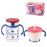 Babytiger虎兒寶 Richell 第三代 LC 吸管杯組合-藍海夢 吸管訓練杯150 ML+戶外吸管水杯 200 ML
