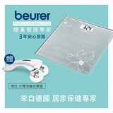 《送美容3D鑽石球》【德國博依beurer】典雅花卉玻璃體重計GS10
