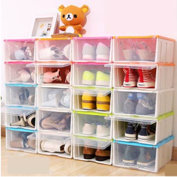 加大加厚
掀蓋收納硬鞋盒6入