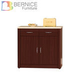 Bernice-文斯2.7尺石面碗盤收納餐櫃(下座)