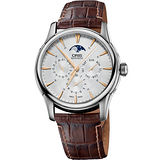 Oris 豪利時 Artelier藝術家多功能月相盈虧機械腕錶-銀/40mm 0158276894021-0752170FC