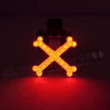BIKEGUY COB 紅光LED警示燈2段模式造型後燈-X型骷髏