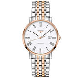 LONGINES 浪琴 Elegant 羅馬機械腕錶-白x雙色版/39mm L49105117