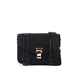 【PROENZA SCHOULER】尼龍/皮革拼接mini cross-body斜背包(黑色)