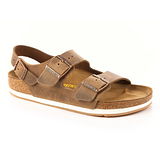 勃肯BIRKENSTOCK 635031。MILANO米蘭 繫踝二條拖鞋(牛革深棕)