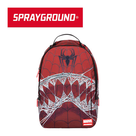 【SPRAYGROUND】DLX MARVEL 聯名系列 鯊魚嘴蜘蛛網潮流筆電後背包