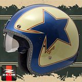 【ZEUS瑞獅 ZS-380FA K56 彩繪】3/4罩安全帽│復古帽│騎士帽│Cafe racer│全可拆內襯│內藏式鏡片