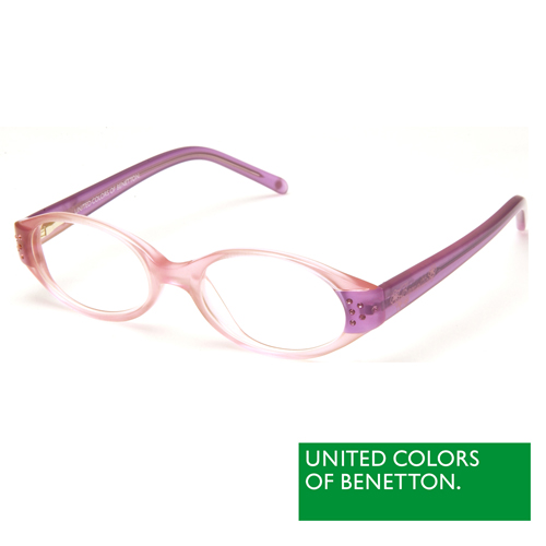 BENETTON 班尼頓 專業兒童眼鏡漸層透色感設計系列(粉紫 BB015-84)