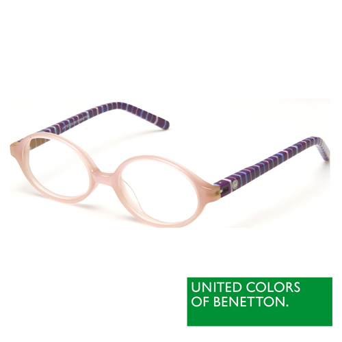 BENETTON 班尼頓 專業兒童眼鏡造型圓框設計系列(粉紅+紫 BB017-83)