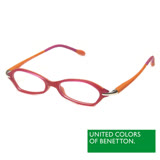 BENETTON 班尼頓 專業兒童眼鏡不規則曲面雙色設計系列(紅橘/藍紫/粉綠 BB043-01/02/03)