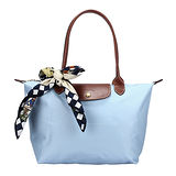 Longchamp 長提把小型水餃包-薄霧藍