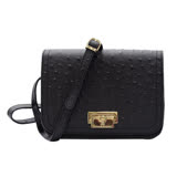 AIGNER 鴕鳥紋斜側背包-黑