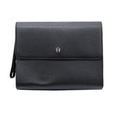 AIGNER 男用荔枝紋手拿包-黑