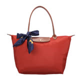 Longchamp 長提把大型水餃包-磚紅色