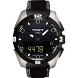TISSOT T-TOUCH EXPERT SOLAR 鈦金屬太陽能觸控皮帶腕錶-黑/45mm T0914204605101
