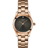 TISSOT天梭 T-Wave 海浪系列心漾女錶-灰x玫塊金/30mm T1122103306100