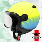 【ZEUS瑞獅 ZS-210C DD82】3/4罩安全帽│車縫線邊條│繽紛漸層彩繪帽│ 空氣風動散熱設計│復古飛行帽