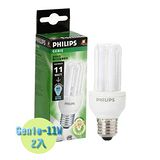 【飛利浦PHILIPS】Genie 11W 3U省電燈泡2入特惠組(白/黃)