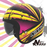 【Nikko N-500#4】彩繪款安全帽│內置遮陽鏡片│半罩│騎士帽│復古帽│台灣製造│飛豹