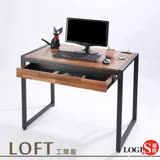 LOGIS邏爵-耐磨工業風桌面附插座工作桌辦公桌 電腦桌 餐桌(長98寬60x高77公分 【MK-98】