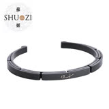 SHUZI™ 黑鋼手鐲 細版 黑 - 美國製造 BC-S09