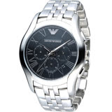 ARMANI 亞曼尼 Classic 羅馬假期計時腕錶 AR1786 黑