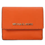 MICHAEL KORS JET SET TRAVEL 金字防刮皮革鑰匙零錢夾-柑橘