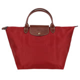 LONGCHAMP- 經典短提把折疊水餃包(磚紅)/M