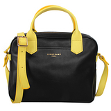 LONGCHAMP- 2.0 系列手提/斜背郵差包(黑/黃)